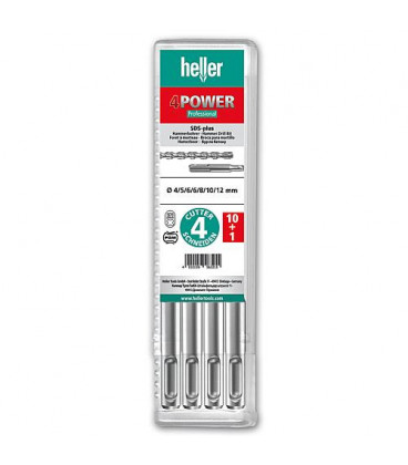 Kit forets marteau HELLER 4Power avec SDS-Plus, 11 pieces D : 6,0 x 160/100mm