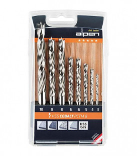 Kit foret bois ALPEN HSS Cobalt, 8 pcs dans boite en plastique