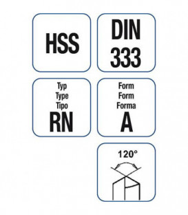 HSS Foret a centrer DIN 333 A 6,3x2,5 1 piece