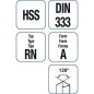 HSS Foret a centrer DIN 333 A 6,3x2,5 1 piece