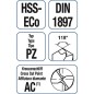 HSS Foret helicoidal blanc extra court PZ cyl. 6,8 10 pieces (emballage)