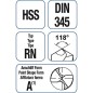 HSS Foret helicoidale court DIN 345 RN 23,5 avec cone Morse 1 piece (emballage)