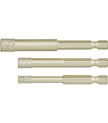 Kit couronne diamantee HELLER pour carrelage, 3 pcs, CeraExpert Accuspeed, d : 6/8/10mm