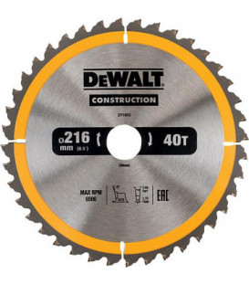 Lame de scie circulaire diam. 216 x 30 mm + 40 dents alternes convient pour DeWalt DWS773