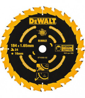 Lame de scie circulaire DeWALT Extreme D : 184x16x1,65mm avec 24 dents