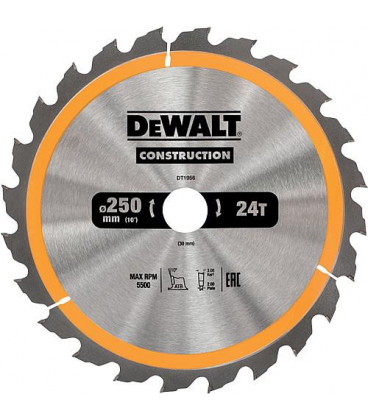 Lame de scie circulaire diam. 250 x 30 mm +48 dents alternes pour DeWalt DW743N/DW745