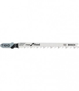 Lames de scie sauteuse BOSCH T101D, L : 100mm, 5 pieces, pour coupe droite propre du bois