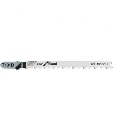 Lames de scie sauteuse BOSCH T101D, L : 100mm, 5 pieces, pour coupe droite propre du bois