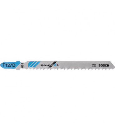 Lames de scie sauteuse BOSCH T127T, L : 100mm, 5 pieces pour coupe droit de l'aluminium