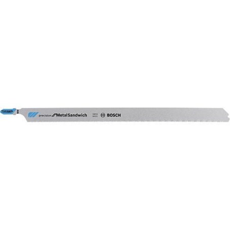 Lames de scie sauteuse BOSCH T1018AFP, L : 250mm, 3 pieces, pour metal-panneau sandwich