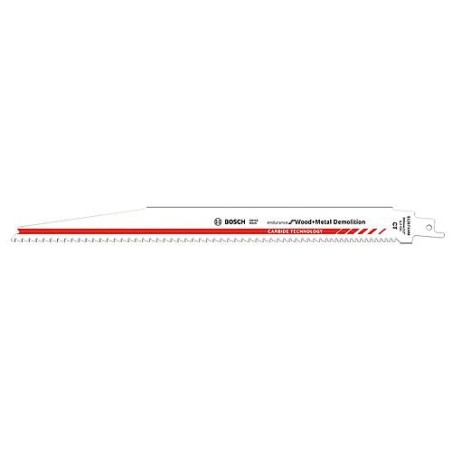 Lame scie sabre BOSCH® S1267XHM Carbide pr bois et metal Long. 300mm, emb. : 1 piece