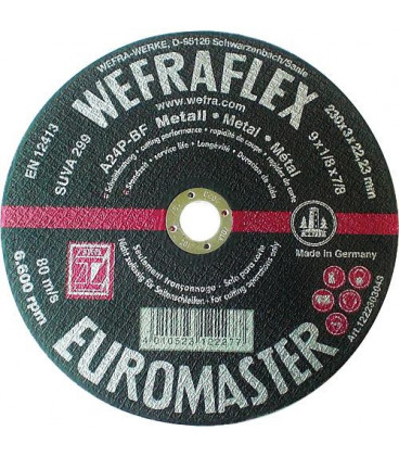 Disque de tronconnage Euromaster droit pour metal 230 x 3 x 22 mm