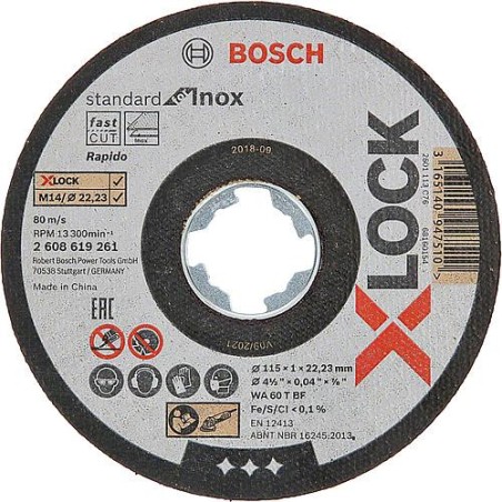 Disque a tronconner BOSCH® pr inox ac X-Lock insert diam. 125 x 1,6 mm