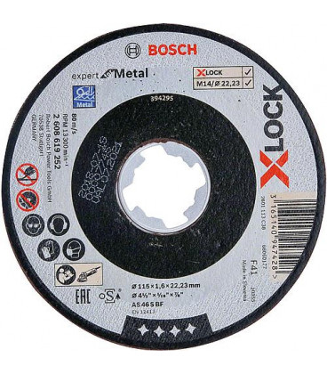 Disque a tronconner BOSCH® cou pr metal ac insert X-Lock diam. 125 x 6,0 mm