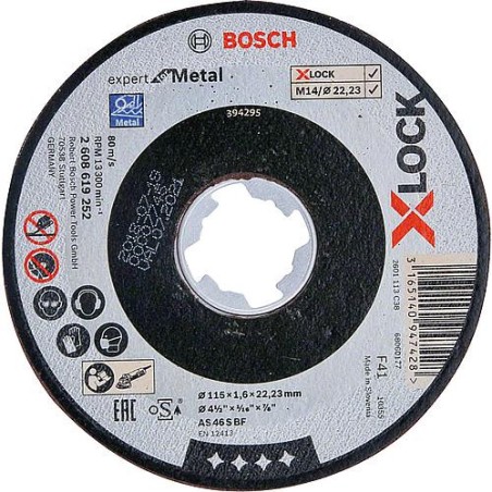 Disque a tronconner BOSCH® cou pr metal ac insert X-Lock diam. 125 x 6,0 mm