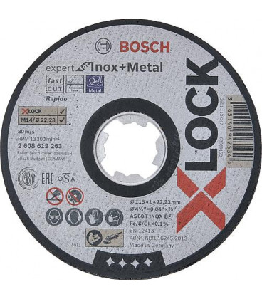 Disque a tronconner BOSCH® pr acier et inox ac insert X - Lock diam. 115 x 1,0 mm