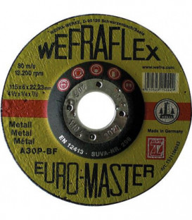 Disque a meuler Euromaster pour metal 115 x 6 x 22 mm