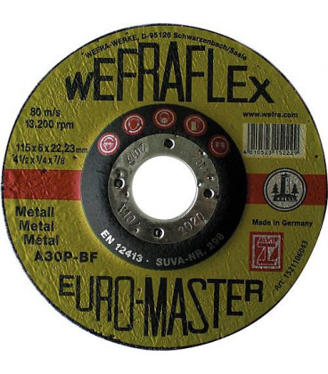 Disque a meuler Euromaster pour metal 115 x 6 x 22 mm