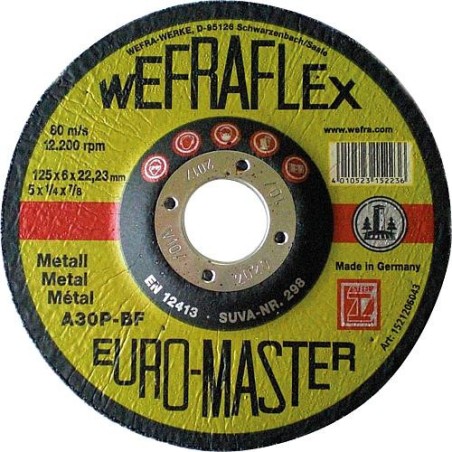 Disque a meuler Euromaster pour metal 125 x 6 x 22 mm