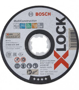 Disque a tronconner BOSCH® pr differents materiaux ac insert X - Lock diam. 115 x 1,0 mm