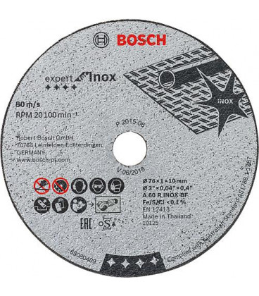 Disque de tronconnage Bosch pour acier d : 76mm, paquer  :  5 pces
