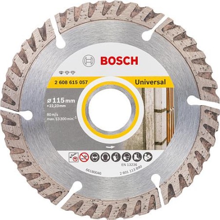 Disque diamant BOSCH standard pour universel D :  115 x 22,23 x 2,0mm