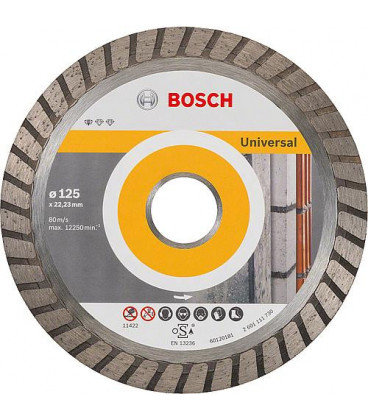 Disque diamant BOSCH Universel Turbo D :  125 x 22,23 x 2,0mm