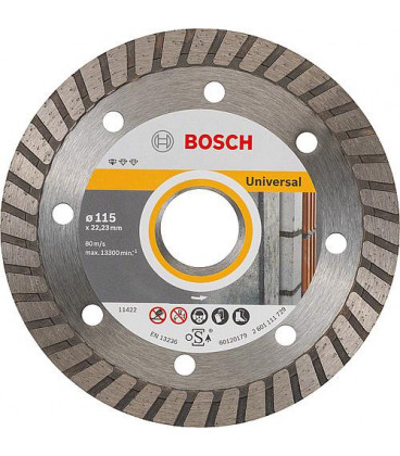 Disque diamant BOSCH Universel Turbo D :  115 x 22,23 x 2,0mm