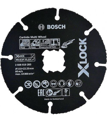 Disque a tronconner BOSCH® pr bois et metal ac insert X - Lock diam. 125 mm