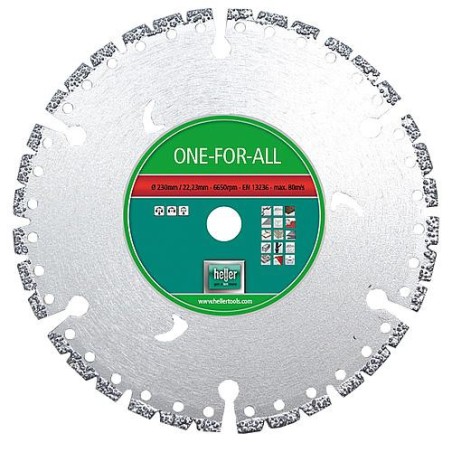 Disque diamant HELLER ONE FOR ALL d : 230 x 22,23mm