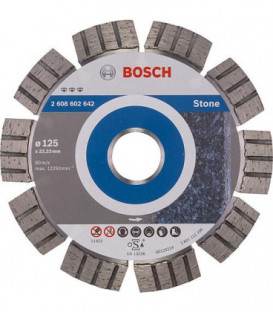 Disque diamant BOSCH Best for Stone pour pierre D :  125 x 22,23 x 2,2mm