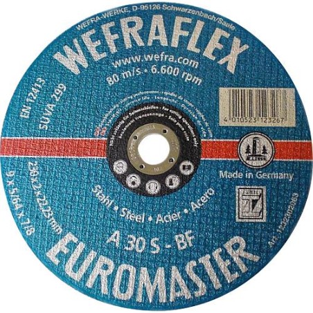 Disque de tronconnage Euromaster blau Droit pour acier 230 x 3 x 22 mm (W18)