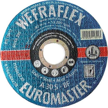 Disque de tronconnage Euromaster Droit pour acier - bleu diam 115 x 2 x 22 mm