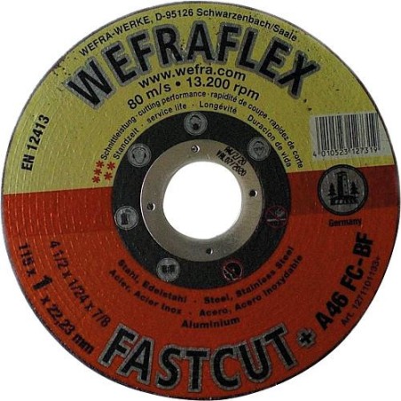 Disque de tronconnage Fastcut pour métaux D:115 x 1 x 22 mm