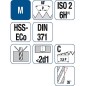 HSS Taraud machine a rainure helicoidale M4 DIN 371