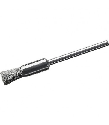 Brosse pinceau fil inox ondule 0,10mm diam. 5mm avec tige 3mm