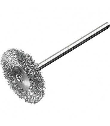 Brosse ronde diam. 22mm avec tige 3,0mm, fil d'acier 0,1mm