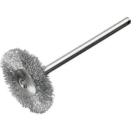 Brosse ronde diam. 22mm avec tige 3,0mm, fil d'acier 0,1mm