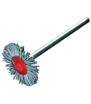 Brosse ronde poils abrasifs grain 500mm diam. 22mm avec tige 3mm