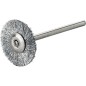 Brosse ronde fil metallique ondule 0,10mm diam. 22mm avec tige 3mm