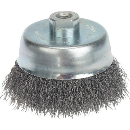 Brosse Fil d'acier ondule 0,35 mm 80 mm x M 14 x 2,0