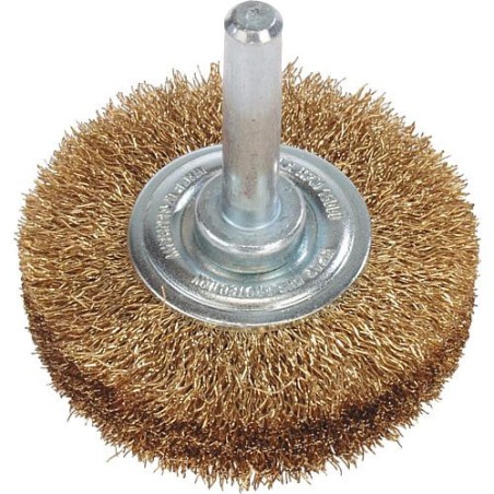 Brosse ronde Fil en laiton 0,20 mm 70 mm, Tige 6,0 mm