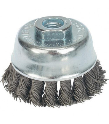 Brosse tressee Fil d'acier 0,35 mm 65 mm x M 14 x 2,0