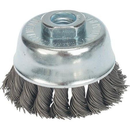 Brosse tressee Fil d'acier 0,35 mm 65 mm x M 14 x 2,0