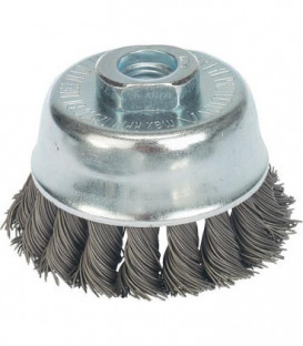 Brosse tressee Fil d'acier 0,50 mm 80 mm x M 14 x 2,0