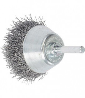 Brosse plate Fil d'acier ondule 0,30 mm 70 mm, Tige 6,0 mm