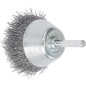 Brosse plate Fil d'acier ondule 0,30 mm 70 mm, Tige 6,0 mm