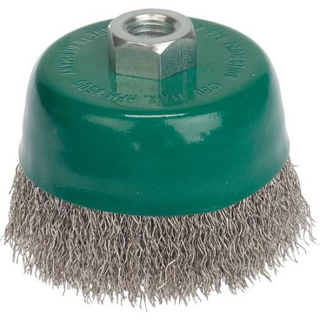 Brosse Fil en inox ondule 0,30 mm 60 mm x M 14 x 2,0