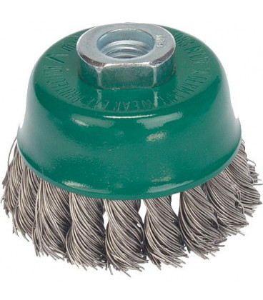 Brosse tressee Fil en inox 0,50 mm 65 mm x M 14 x 2,0