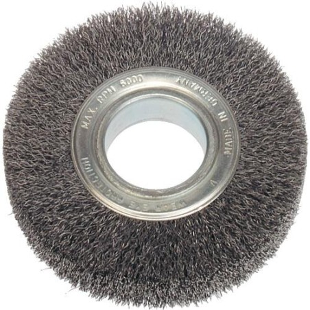 Brosse ronde Fil d'acier ondule 0,30 mm 178 mm, 23 - 25 mm de large